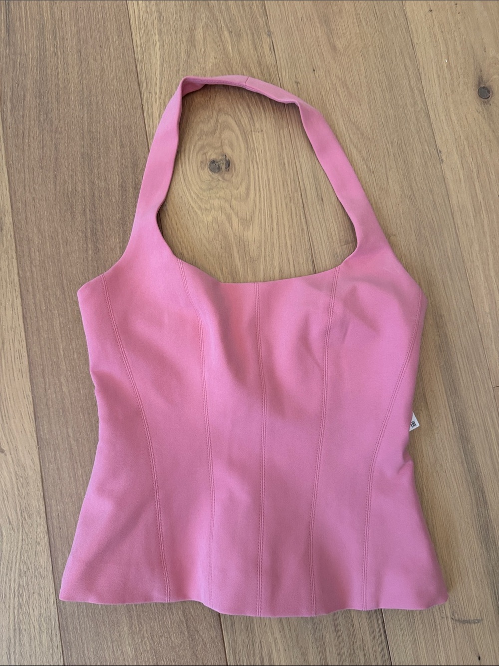 Zara Pink Halter Neck Fitted Top